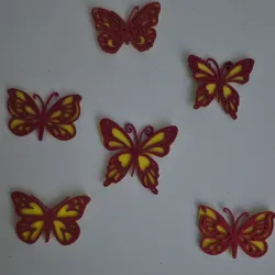 Conjunto de 6 mariposas de foami troqueladas modelo #5 , para decoración de pared.