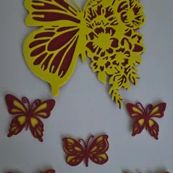 Conjunto de 6 mariposas de foami troqueladas modelo #5 , para decoracion de pared.