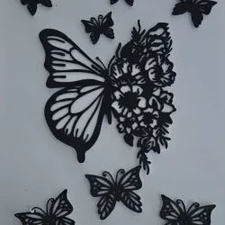 Conjunto de 8 mariposas de foami troqueladas modelo #5 , para decoración de pared