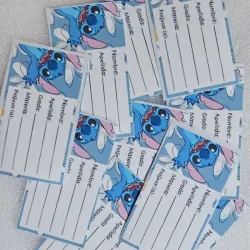 Etiquetas escolares de Stitch