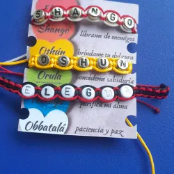 Pulseras con nombre de orishas