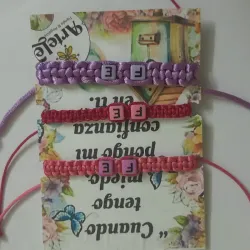 Pulseras de frase tejida 