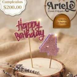 Topper de cumpleaños happy birthday con número de foami