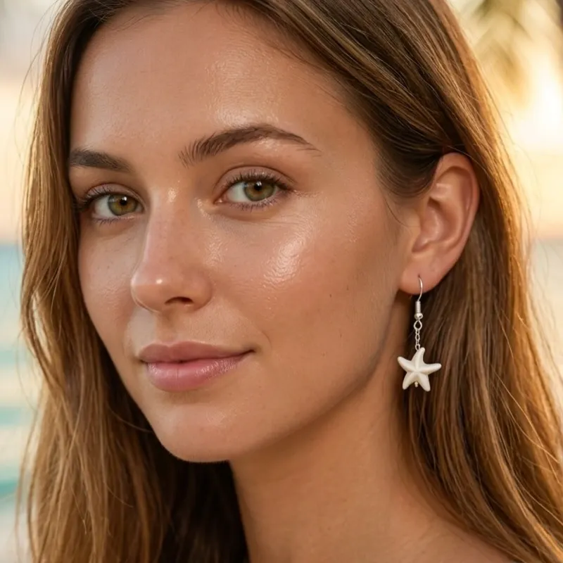 Aretes con estrellas de mar