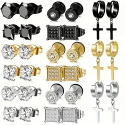 Aretes cuadrados y redondos 