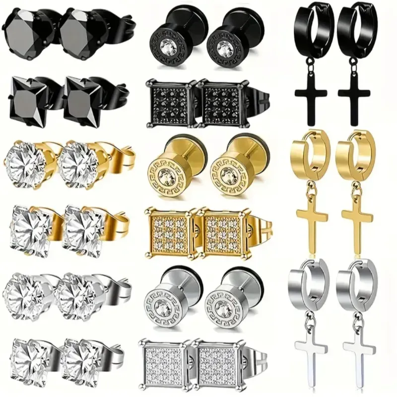 Aretes cuadrados y redondos 