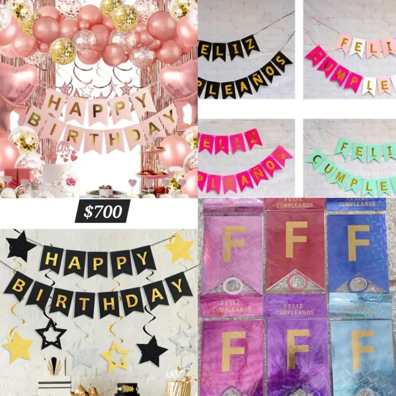 Banderines de Feliz cumpleaños 