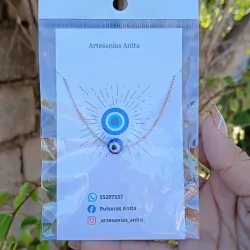 Cadena dorada con ojito turco 