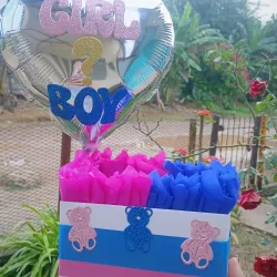 Caja de regalo temática "Revelación de sexo"