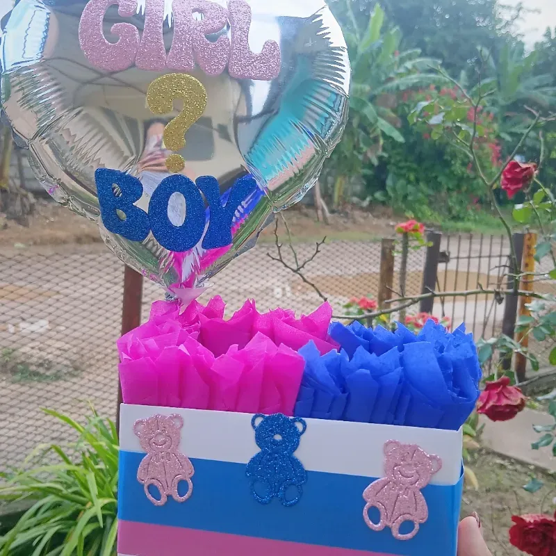 Caja de regalo temática "Revelación de sexo"