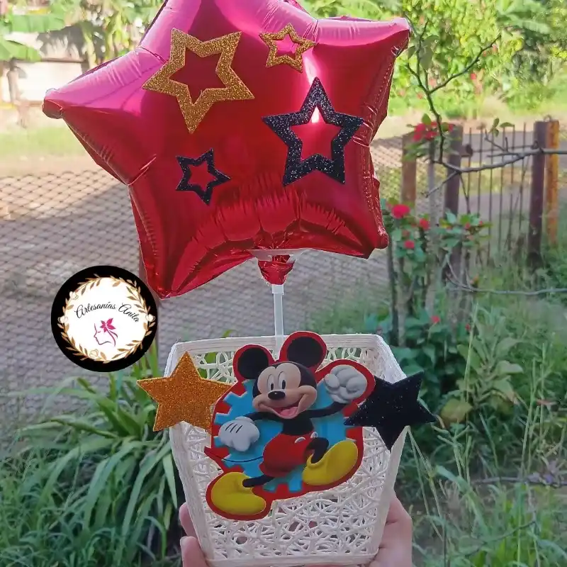 Cesta para regalo 🎁 Temática de Mickey 