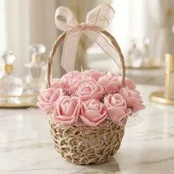Cesta pequeña con rosas 🌹