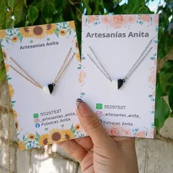 Conjunto de cadenas con corazones imantados