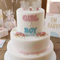Decoración para revelación de sexo