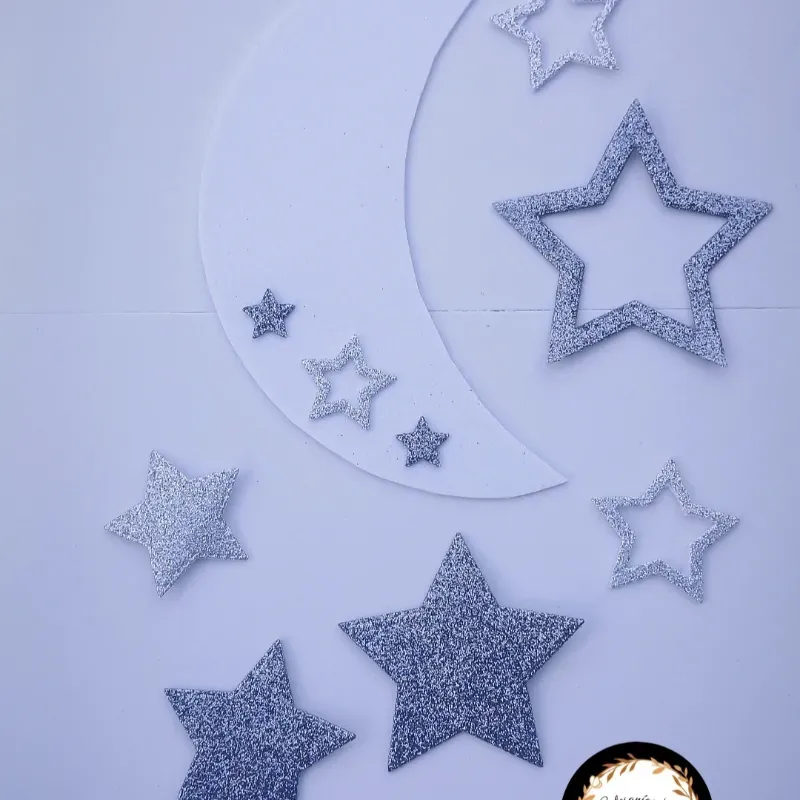 Media luna con estrellas 
