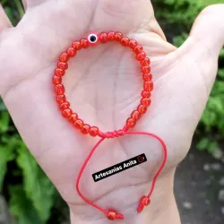 Pulso rojo con ojo turco 