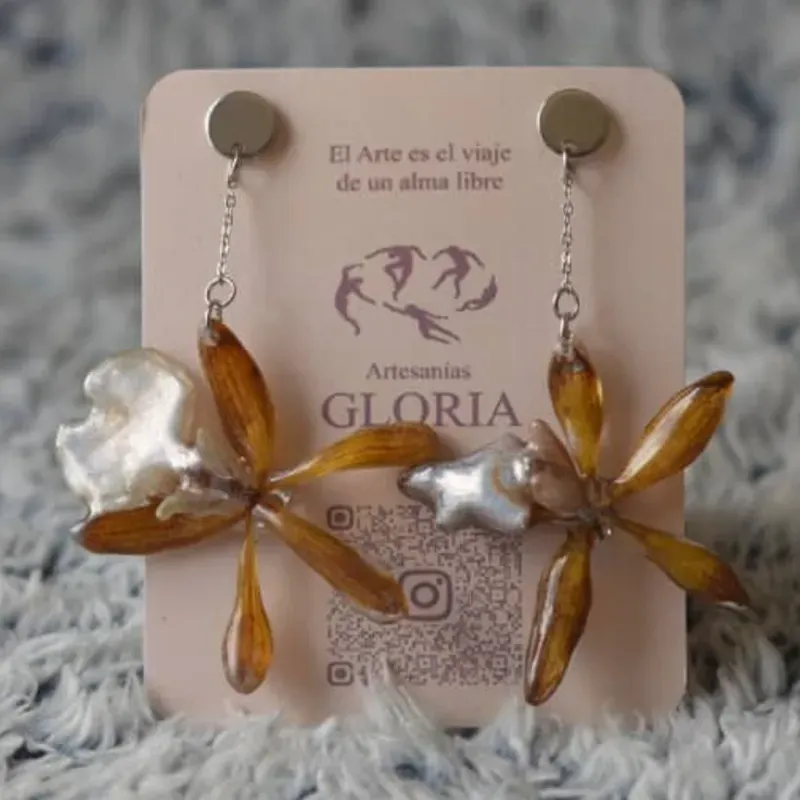 Aretes orquídea 1