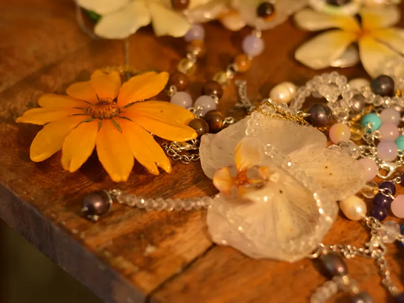 Collares con flores reales  🌺 