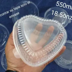 Envases Transparentes en forma de corazón 550ml 