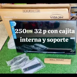 Televisor Vision  32 pulgadas con cajita interna, soporte y 2 mandos