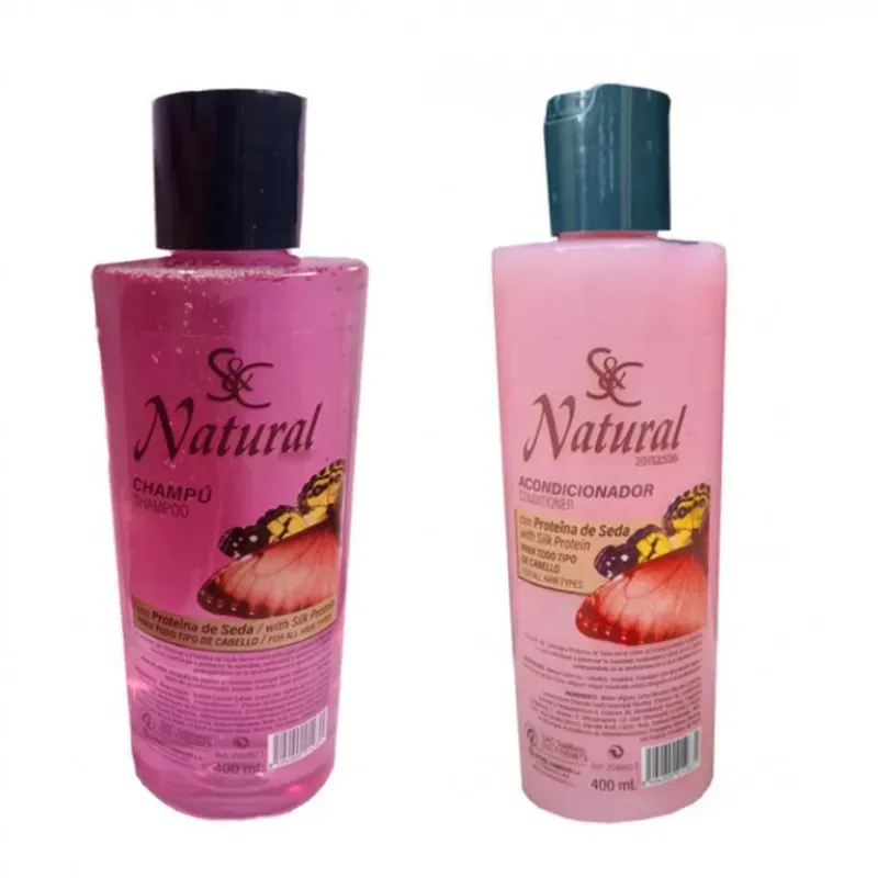 S&C Natural con Proteína de Seda-Champú & Acondicionador 400 mL