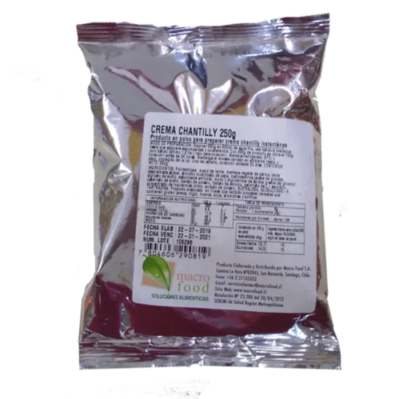 Crema Chantilly MacroFood 250gr.