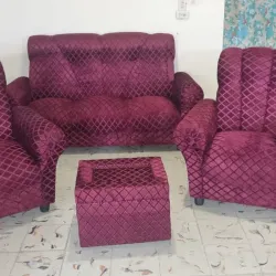 Juego de sala de pana con mesita de centro 