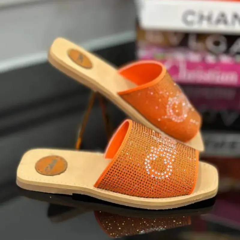 Sandalias CHLOE con diamante de imitación Naranja