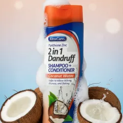 2 EN 1 , CHAMPÚ + ACONDICIONADOR XTRACARE ANTICASPA DE COCO 