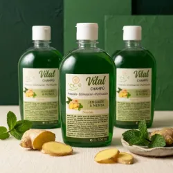 Champú de Jengibre, Menta y Mentol 🧊🌿✨500ml