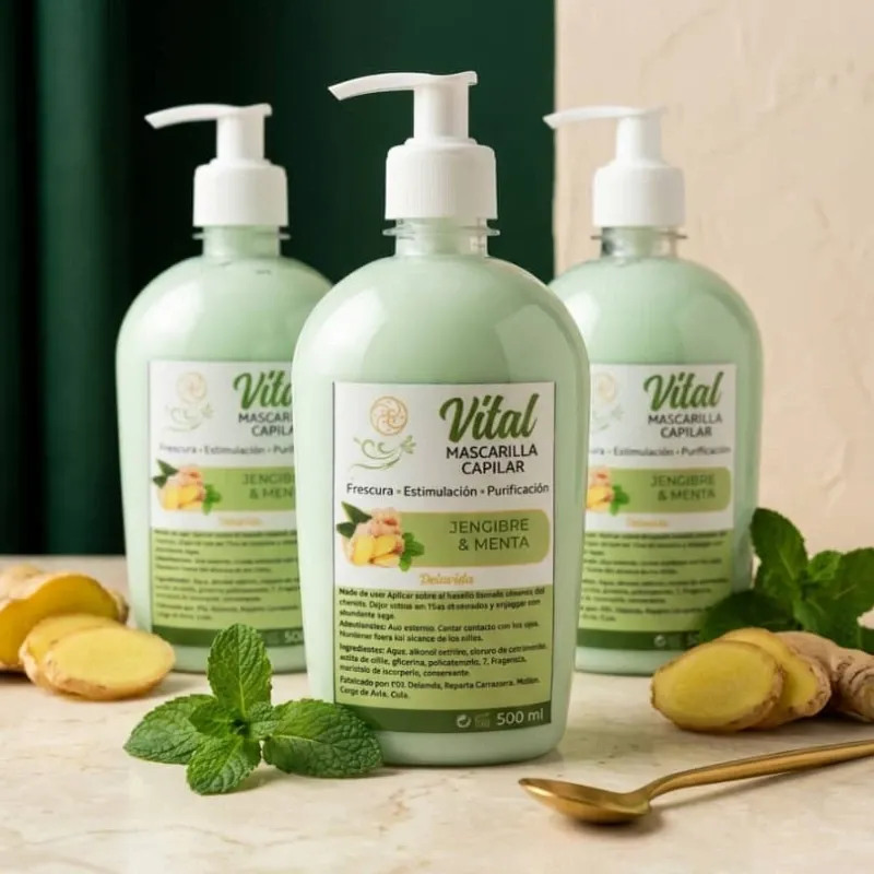 Mascarilla Capilar de Jengibre y Menta 🌿💧✨500ml