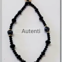 Colgante para celular en negro swarosky