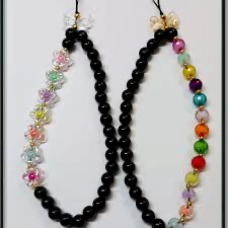 Colgantes negros con cuentas acrilicas 8mm