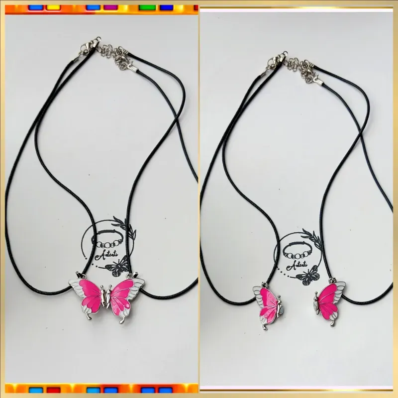 Collares imantados de mariposas 