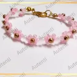 Flores rosas de mostacillas 