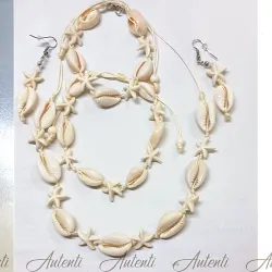 Juego completo de collar , aretes , pulso y tobillera 1800 