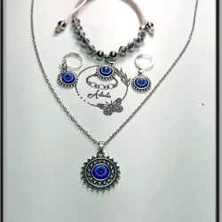 Juego de cadena pulso y aretes 