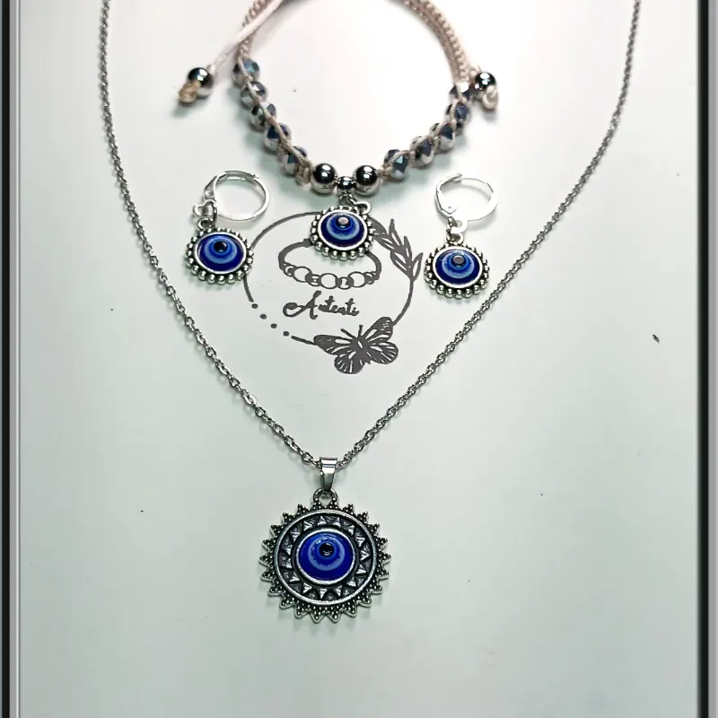 Juego de cadena pulso y aretes 