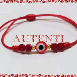 Ojo turco con cuadrados de cristal rojo 