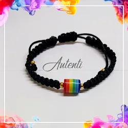 Pulso arcoiris tejido en. negro