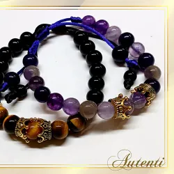 Pulso de Amatista de doble corona 