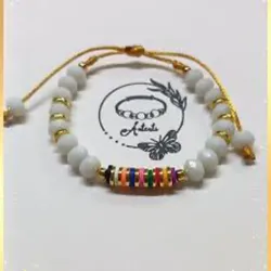 Pulso de swarosky 8mm blanco con acero 