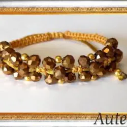 Pulso de swarosky dorado en flor 