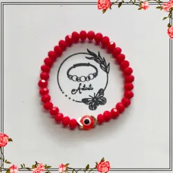 Pulso rojo de swarosky con ojo turco 