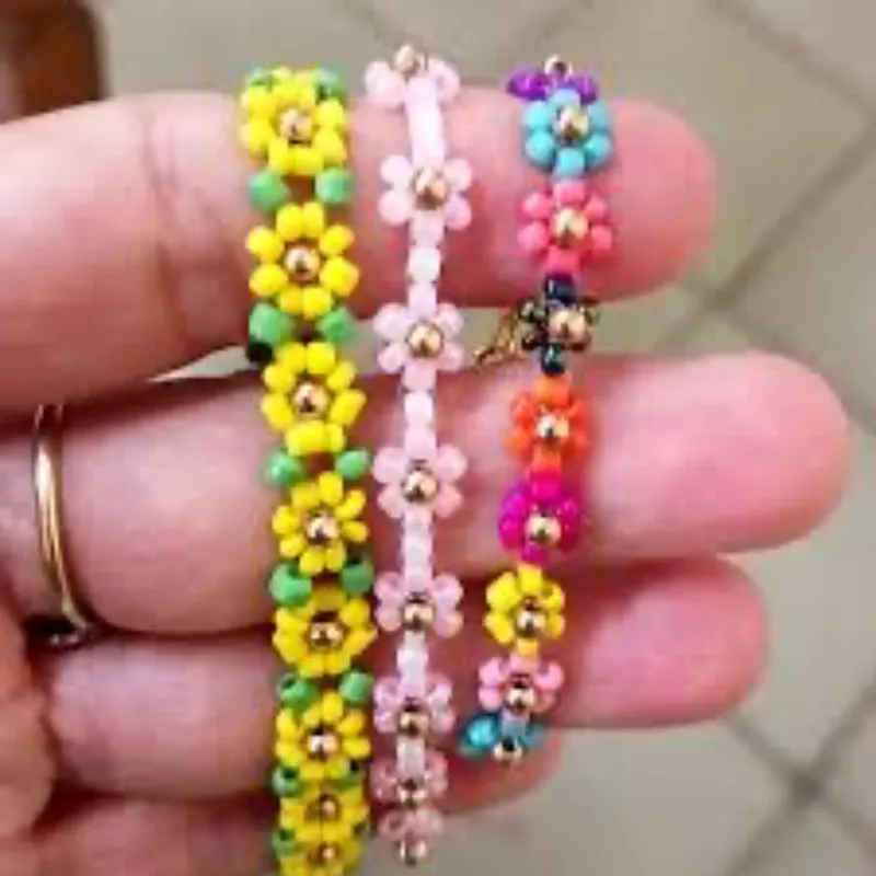 Pulsos de flores varias en mostacilla 