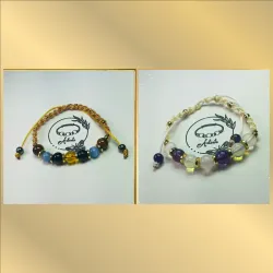 Pulsos tejidos  armonizados con piedras semipreciosas 