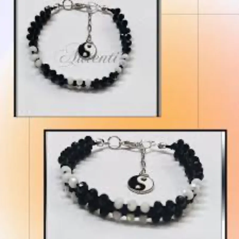 Yin yang de swarosky  y cierre de langosta plateado 