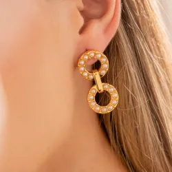   Aretes Aro Doble Perla