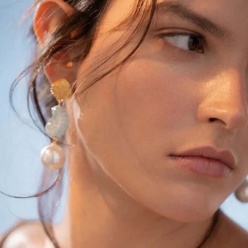Aretes Caracol Perla