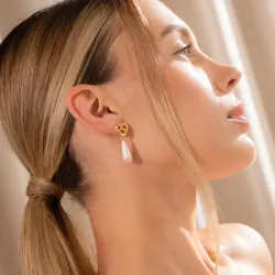 Aretes Corazón Perla Gota